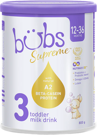 Bubs（バブズ） Supreme（シュプリーム） A2 粉ミルク ステップ3 (1歳～3歳) 大缶 800g