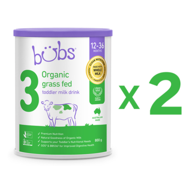 Bubs（バブズ）オーガニック フォローアップミルク ステップ3（1歳～3歳）大缶 800g グラスフェッド - 2缶セット
