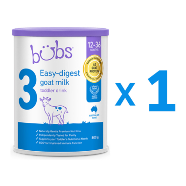 Bubs（バブズ）ヤギ・ゴートミルク ステップ3（1歳～3歳）大缶 800g 山羊乳 A2ミルク - 1缶
