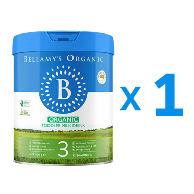 Bellamy’s（ベラミーズ）オーガニック フォローアップミルク ステップ3（1歳～3歳）大缶 800g - 1缶