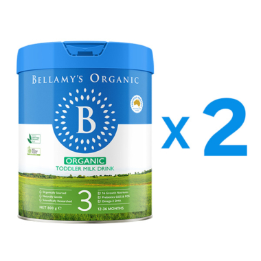 Bellamy’s（ベラミーズ）オーガニック フォローアップミルク ステップ3（1歳～3歳）大缶 800g - 2缶セット