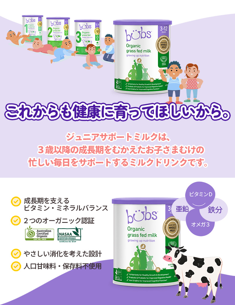 成長期を応援するジュニアサポートミルク